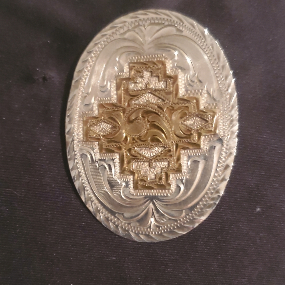 Sterling overlay brooch